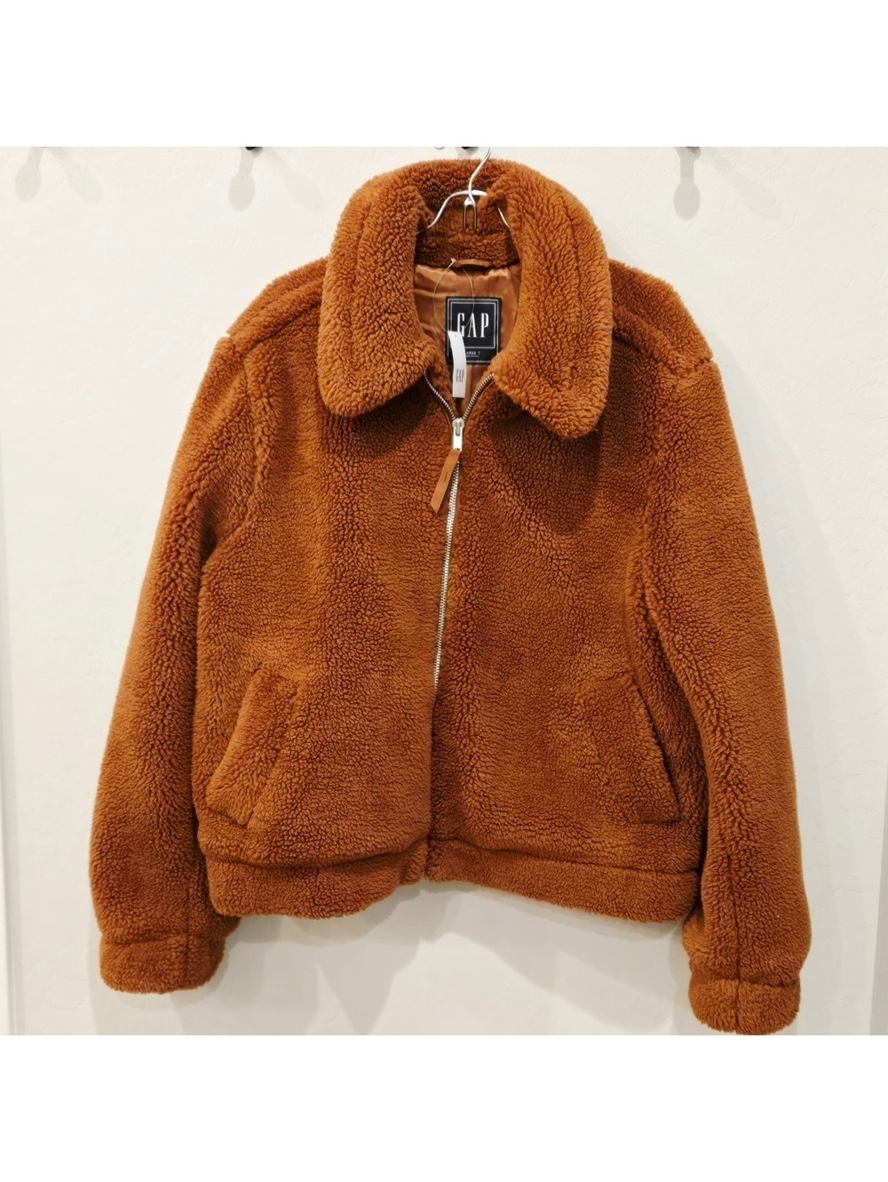 Gap Women's Copper Brown Cozy Sherpa Full Zip Jacket Size Large Tall NWT